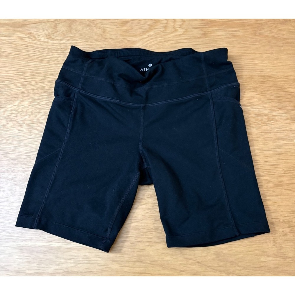 Athleta Biker Shorts Womens XS Black Athletic Pockets Stretch Activewear - Picture 3 of 7